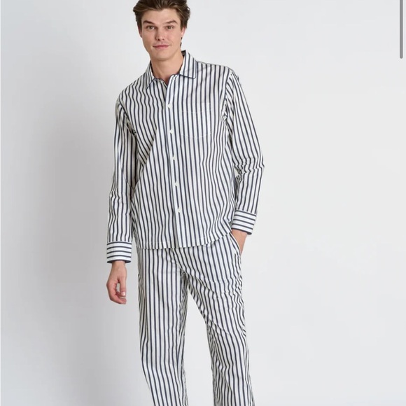 Sleepy Jones Henry Pajama Set – Men’s L – Breton Stripe – 100% Cotton - Picture 1 of 11
